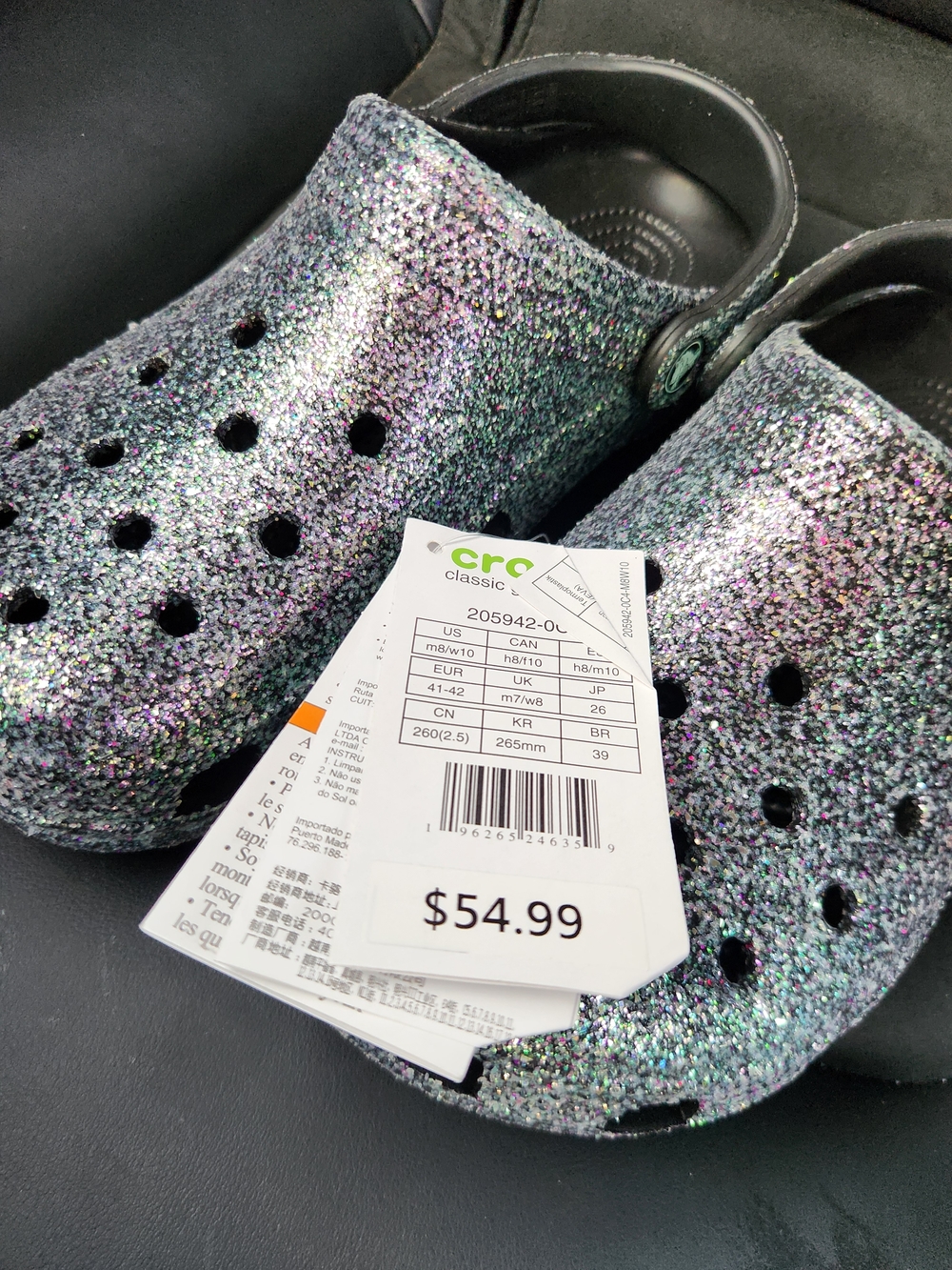 Crocs Classic Glitter Clog Limited Edition - Men’s 8 - 205942-0C4 / WOMENS 10 - Picture 6 of 7